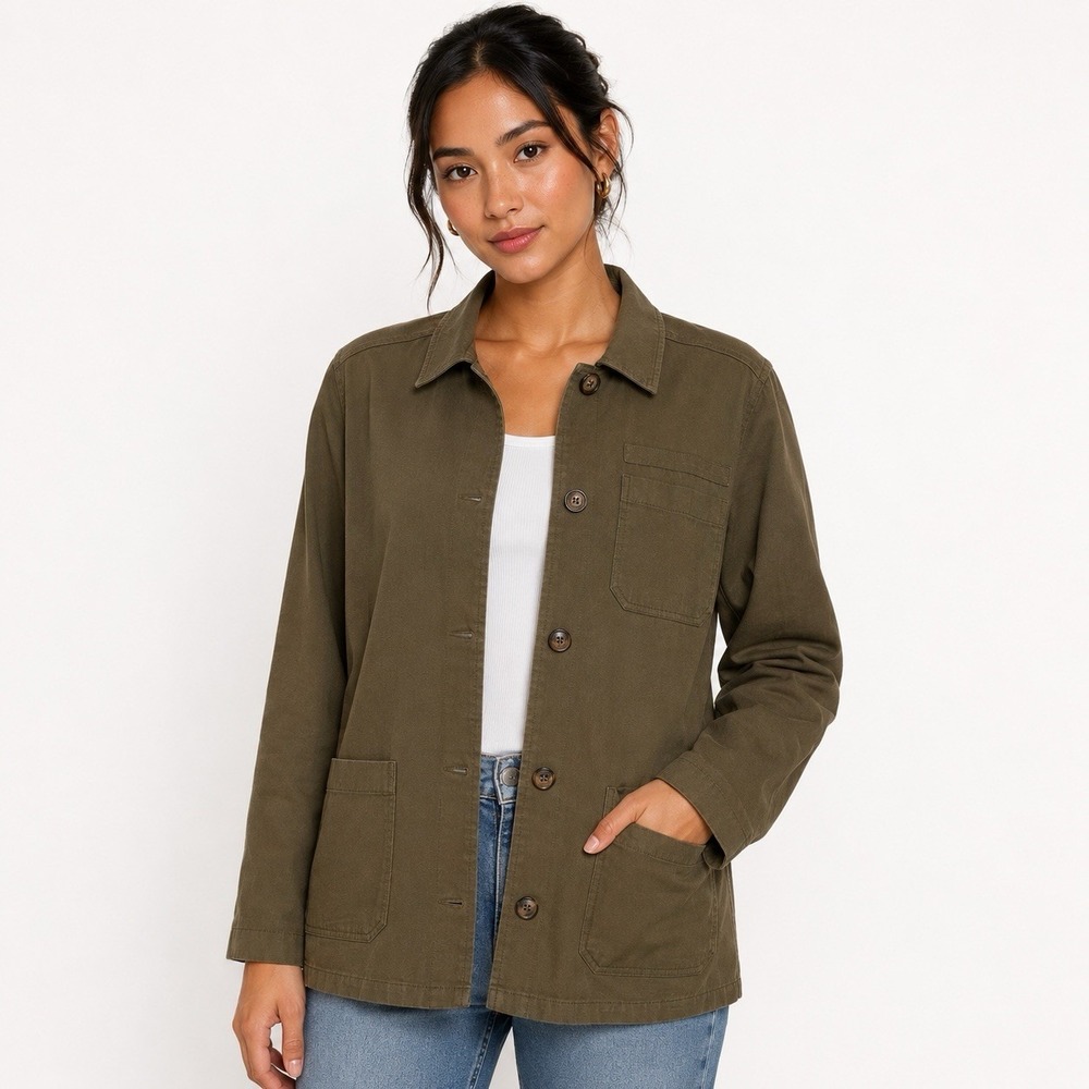 Marine Layer Chore Coat Olive Green XL Utility Jacket Gracey Button Down Cotton